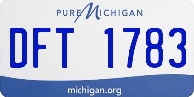 MI license plate DFT1783