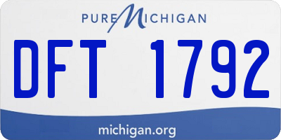 MI license plate DFT1792