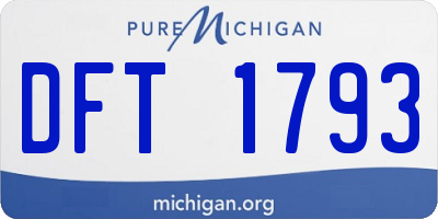 MI license plate DFT1793