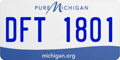 MI license plate DFT1801