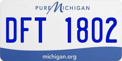 MI license plate DFT1802