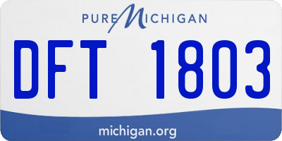 MI license plate DFT1803