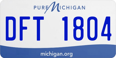MI license plate DFT1804