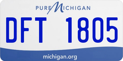 MI license plate DFT1805