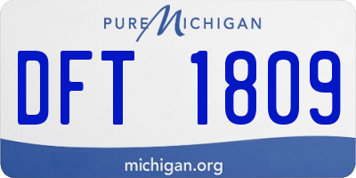 MI license plate DFT1809
