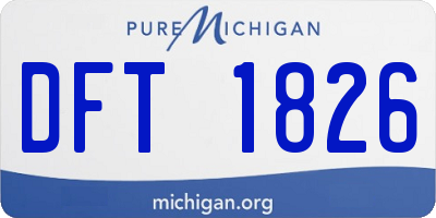 MI license plate DFT1826