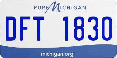 MI license plate DFT1830