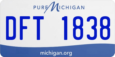 MI license plate DFT1838