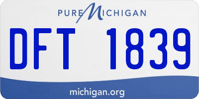 MI license plate DFT1839