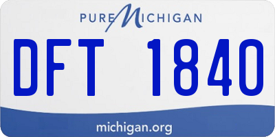 MI license plate DFT1840