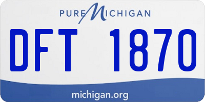 MI license plate DFT1870