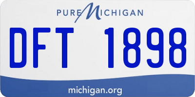 MI license plate DFT1898