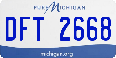 MI license plate DFT2668