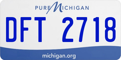 MI license plate DFT2718