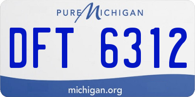 MI license plate DFT6312
