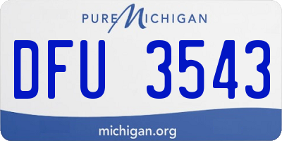 MI license plate DFU3543