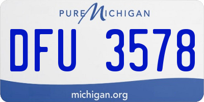 MI license plate DFU3578