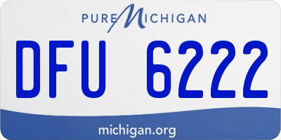MI license plate DFU6222