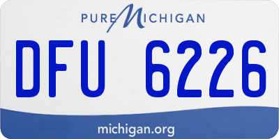 MI license plate DFU6226