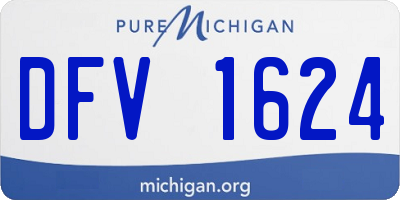 MI license plate DFV1624