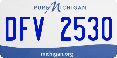 MI license plate DFV2530