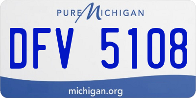 MI license plate DFV5108