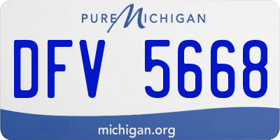 MI license plate DFV5668