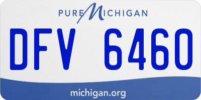 MI license plate DFV6460