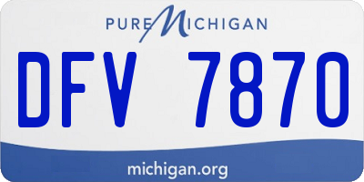 MI license plate DFV7870