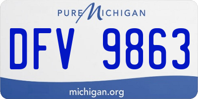 MI license plate DFV9863