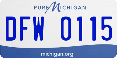 MI license plate DFW0115