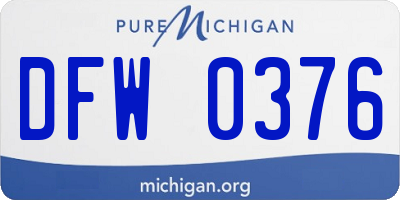 MI license plate DFW0376