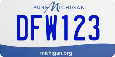 MI license plate DFW123