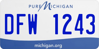 MI license plate DFW1243