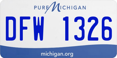 MI license plate DFW1326