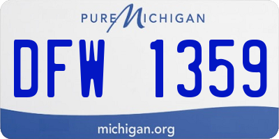 MI license plate DFW1359