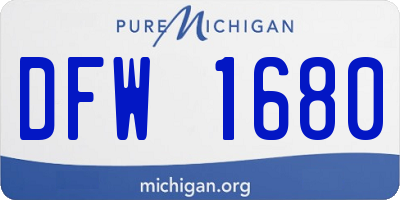 MI license plate DFW1680
