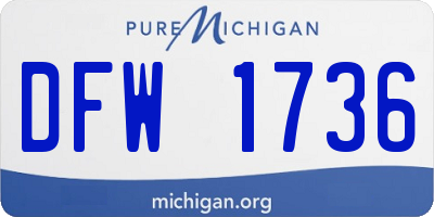 MI license plate DFW1736
