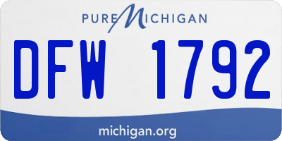 MI license plate DFW1792