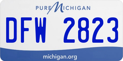 MI license plate DFW2823