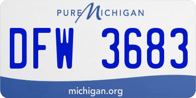 MI license plate DFW3683