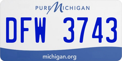 MI license plate DFW3743