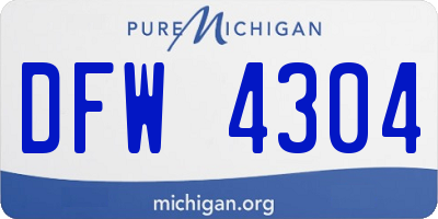 MI license plate DFW4304