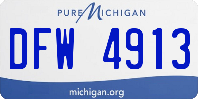 MI license plate DFW4913