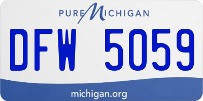 MI license plate DFW5059
