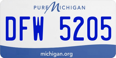 MI license plate DFW5205