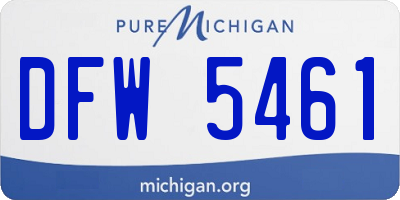 MI license plate DFW5461