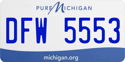 MI license plate DFW5553