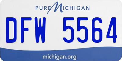 MI license plate DFW5564
