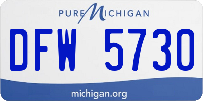 MI license plate DFW5730